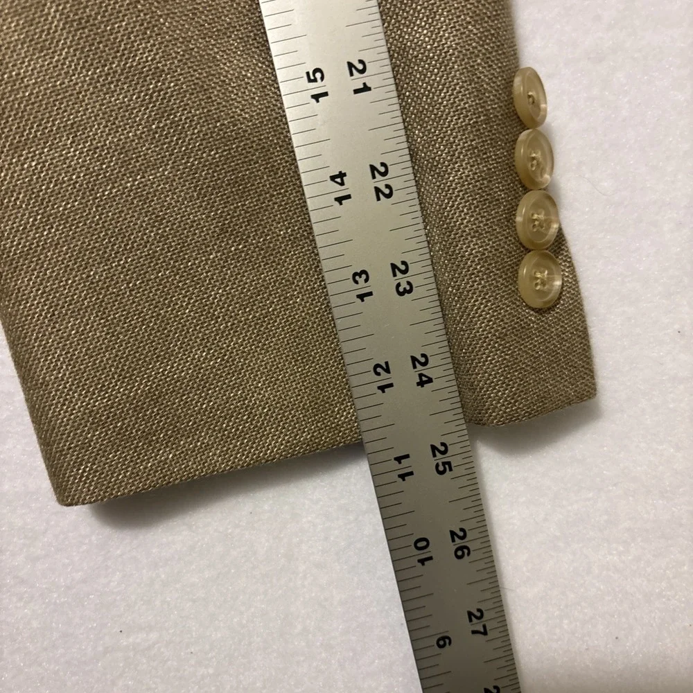 Lauren Ralph Lauren Mens Blazer 40R Sport Coat Tan Linen Blend RN69456‎